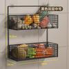 Estante de almacenamiento de cocina para cebolletas, jengibre y ajo, para colgar en la pared, condimentos, jengibre y ajo, varios artefactos, cesta para verduras con drenaje de pared, sin perforaciones