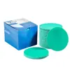 Lija de flocado de 4 pulgadas 5 pulgadas máquina rectificadora de arena verde disco de lija autoadhesivo pieza de terciopelo trasero película de goma verde pieza cepillada rectificado en húmedo