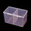 Caixa de armazenamento de toalhas de unha estilo japonês novo caixa de armazenamento de algodão independente grade dupla tubo de armazenamento de toalhas de unha caixa de armazenamento de cotonetes