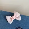 Pinza para el pelo coreana linda con lazo y malla lateral, pinza de cocodrilo de tela de color sólido, pasador, accesorio para el pelo, estilo nuevo