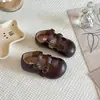 Zapatos de Cuero Estilo Coreano para Niños 2026 Primavera/Otoño Nuevos Zapatos de Princesa para Niñas Zapatos Individuales Suaves Estilo Coco Chanel para Bebés Zapatos Rojos para Niños