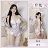 Lingerie divertida sexy apertada alça alça morta macacão pijama floral fofo 6405