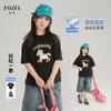 Conjunto Infantil YOJIA Estilo Verão 2026 Nova Moda Menina Roupa de Verão Infantil Jeans Manga Curta Conjunto de Duas Peças