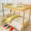 Juego de tres piezas para dormitorio estudiantil para literas, funda de edredón a cuadros cepillada de color liso, sábana individual y funda de edredón de algodón lavado juego de cuatro piezas