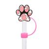 Huella de pata de cachorro linda fiesta DIY cubierta para pajita tapón de polvo PVC funda de pajita de dibujos animados tapa de pajita accesorios decorativos