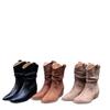 Botines Cortos Retro de Ante Color Albaricoque Estilo Vaquero con Pliegues para Mujer, Botines Cortos Estilo Primavera y Otoño 2026