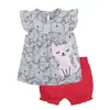 Comercio Exterior Ropa Infantil Verano Nuevo Transfronterizo Al por Mayor Hombres y Mujeres Bebé Manga Corta Pantalones Cortos Camiseta Conjunto de Dos Piezas