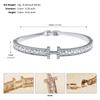 Exportação Europeia e Americana Novo Bracelete Aberto de Zircônia Cobre Banhado a Ouro Acessível Luxo Bracelete de Alto Padrão Moda Simples Forma Geométrica Joia para Mão