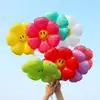 Balão de Folha de Alumínio de Girassol Margarida Sorridente de Mão Adereço de Foto ao Ar Livre para Festa de Aniversário Infantil de Jardim de Infância