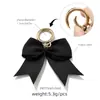 Transfronterizo Nuevo Lazo Negro Sedas y Satines Metal Anillo de Resorte Abierto Colgante Decoración DIY para Zapatos Equipaje Accesorios de Decoración