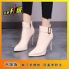 Botas femininas curtas com salto alto para uso externo, novos sapatos femininos estilo europeu e americano de 2026, sexy para boates e banquetes, com plataforma impermeável e saltos agulha