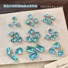 Pedras de Strass para Nail Art Azul Gelo Marinho com Base Pontiaguda, Pedras de Strass de Cristal Grandes Multifacetadas Super Brilhantes em Formato de Ovo de Pombo Açúcar de Gelo, Lote Inteiro