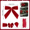 Adorno de Lazo para Corona de Navidad de Terciopelo de 24 Piezas Decoración Navideña de Año Nuevo Decoración de Árbol de Navidad Accesorios