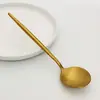 Cuchara de mesa portuguesa de acero inoxidable Cuchara para comer en casa Cuchara multiusos para restaurante Cuchara para postre y pastel Cuchara de cabeza redonda