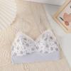 9846 Lencería de Encaje Estilo Francés con Copas Triangulares para Tallas Grandes, Camisola Bandeau sin Aros, Sujetador sin Costuras, Push-Up, Transpirable