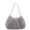 Bolsa peluda para mulheres, nova tendência 2026 outono/inverno nicho luxo alta qualidade bolsa de ombro, bolsa de grande capacidade para o dia a dia