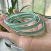Pulseira de Beleza Redonda Fina Cor Verde Esmeralda Óleo Pulseira de Calcedônia Feminina Esmalte Completo Verde Pulseira de Ágata de Gelo Verde Joias