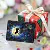 18 Piezas de Coloridas Cartas de Tarot de Gato Negro Estilo Ventana con Estilo de Arte Retro Misterioso, Adecuadas para Colección y Regalo, Mostrando Elegancia