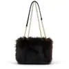 Bolso de Hombro Individual de Felpa con Cadena Informal Gran Capacidad Sensación de Alta Gama Bolso Cruzado Estilo Coreano Lujo Ligero Elegante Simple Bolso Cuadrado