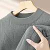 Suéter Sencillo de Cuello Redondo Lyocell Lana Merino para Hombre 2026 Elegante Cálido Capa Base Estilo Maduro Tejidos al por Mayor