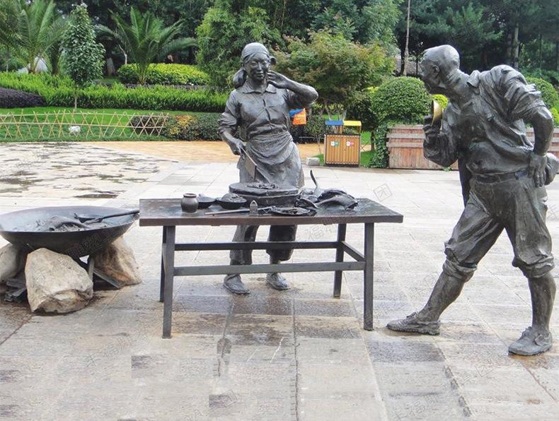 铜民俗人物小品景观雕塑