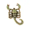 Moda transfronteriza europea y americana creativa personalizada retro aleación incrustada de diamantes animal escorpión insecto broche pin fábrica al por mayor