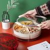 Bandeja de Frutas com Toque de Luxo, Estilo Levemente Luxuoso para a Sala de Estar, Bandeja de Frutas Doméstica, Bandeja Selada para Frutas Secas, Bandeja Compartimentada para Petiscos, Bandeja de Doces
