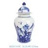 Vaso Pequeno de Porcelana Azul e Branca de Jingdezhen Jarra Geral Azul e Branca Chinesa Vaso de Melancia Vaso de Decoração para Sala de Estar Ornamentos