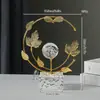 Adornos Decorativos de Arte en Hierro Transfronterizo con Hoja de Ginkgo, Nicho de Gama Alta para Sala de Estar, Oficina, Escritorio, Artesanía Metálica