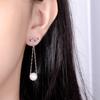 Pendientes Largos con Borla y Colgante de Perla con Lazo Estilo Japonés y Coreano Pendientes de Perla de Alta Calidad Pendientes de Perla de Plata S925 para Mujer