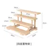 Prateleira de Armazenamento de Mesa de Madeira Suporte para Copo de Água Prateleira de Armazenamento de 3 Camadas Display de Escada para Casa Display Rack Base de Madeira para Banheiro