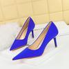 3265-A1 Estilo Europeo y Americano Moda Simple Tacones Altos de Aguja Boca Baja Punta Afilada Versátil Ropa de Trabajo Tacones Altos Zapatos de Mujer Flats
