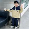Conjunto Masculino Primavera e Outono - Estilo Coreano Cardigã Esportivo Cool Conjunto de Duas Peças para Bebês e Crianças Pequenas - Comércio Exterior
