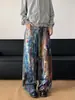 Jeans de pierna recta versátiles y personalizados de moda callejera para hombre, estilo otoño transfronterizo, corte holgado, con salpicaduras de pintura