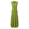 Fornecimento Exclusivo Transfronteiriço: Vestido Longo de Tricô com Gola Redonda, Jacquard, Sem Mangas, Vazado, de Botão Único, Cintura Alta, para o Chá, Elegante e Adequado para o Trabalho
