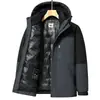Chaqueta de plumón para hombre 2026 Invierno, Con capucha, Forro desmontable, Multifuncional para hombres de mediana edad de negocios, Abrigo cálido casual para exteriores