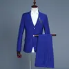 Colete Formal Masculino para Noivo Terno Três Peças Conjunto de Terno para Performance Roupa para Apresentador MC Tema de Foto Colorida