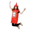 Boneco de Esponja Europeu e Americano Transfronteiriço de Halloween Fantasia Engraçada de Salsicha com Ketchup para Festa Cosplay