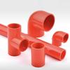 Tubo de água vermelho de PVC com diâmetro variável, cotovelo direto em T, conector para tubo de abastecimento de água de aquário e tanque de peixes