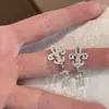 Casual Retro Elegantes, Pendientes de Aro con Colgante de Flor de Iris con Diamantes Brillantes, Diseño de Nicho, Elegantes, Modernos y Exquisitos Pendientes