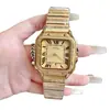 Reloj Cartier Santos Santos Dumont Serie Romana Reloj Cuadrado Santos Cuarzo Correa de Acero Reloj de Pulsera para Hombre