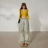 Calça Jeans Larga Vintage Desgastada Yc& Americana Retrô com Efeito de Caimento, Comprimento no Chão, Jeans Reto Versátil para Outono e Inverno