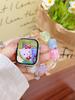 Adequado para Pulseira de Relógio Apple Iwatch8 com Corrente Colorida de Coração, Pulseira de Relógio de Estilo Nicho Universal, Pulseira de Resina Acessível de Luxo
