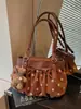 Nuevo bolso de hombro plisado de lunares estilo coreano de nicho transfronterizo, bolso de hombro casual para el día a día, bolso de axila exquisito y moderno