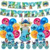 En Stock Stitch Lilo & Stitch Tema de Cumpleaños Decoración de Fiesta Escenario Configuración Pancarta Bandera Set de Globos