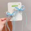 Presilha de Cabelo Laço com Orelhas de Coelho de Pérola para Meninas, Acessório de Cabelo Divertido e Versátil com Fita de Chiffon