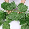 Parra de ratán con flores artificiales, hojas de uva, hojas falsas, hojas verdes, decoración de techo, tubería, protección solar, Parthenocissus