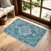 Felpudo de Entrada para Puerta Interior Estilo Étnico Bohemio Retro Resistente a Manchas Antideslizante Alfombra para Zona de Bienvenida