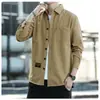 Camisa de trabajo de algodón de manga larga para hombre, camisa de estilo japonés, informal, holgada, para primavera y otoño, nueva
