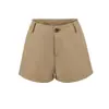 Conjunto de Duas Peças: Camisa Sem Mangas de Lapela Slim Fit Estilo Francês, Top Modelador que Afina a Cintura e Shorts Bodycon Elegantes